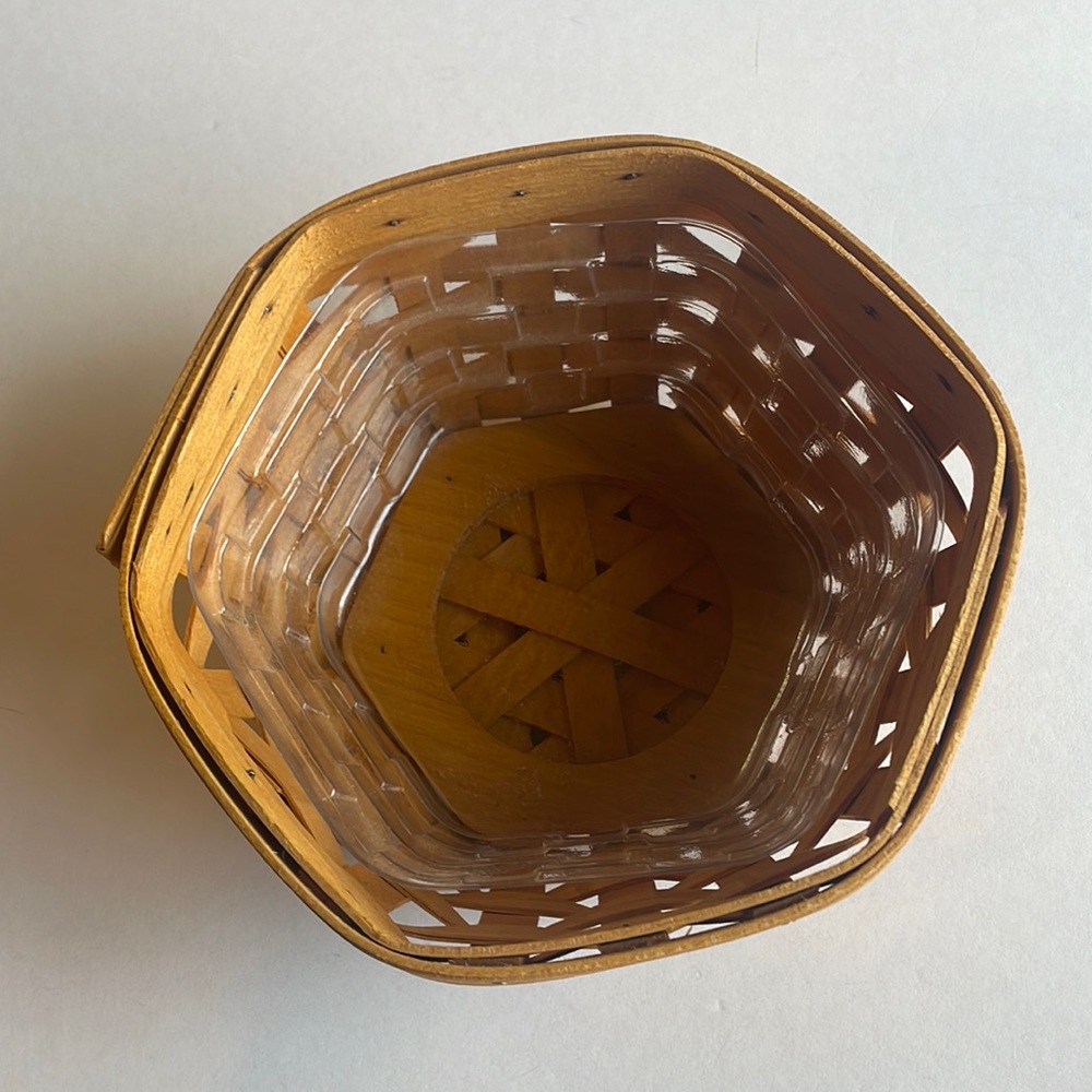 Longaberger 7” Generations basket w/ protector. Original stain. Year 2000